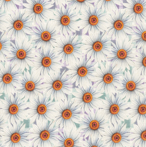 Blank Quilting Fabrics Florinda Francesco Moretti Daisies Blue