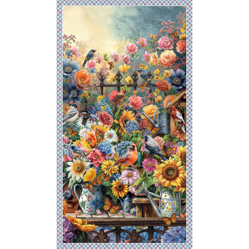 Blank Quilting Fabrics Florinda Francesco Moretti Panel Blue