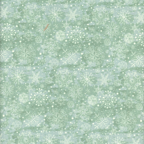 Henry Glass Fabrics Greetings at Christmastide Stacy West Snowflake Blue