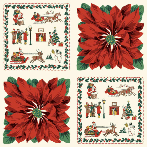 Henry Glass Fabrics Greetings at Christmastide Stacy West Christmas Blocks Multi