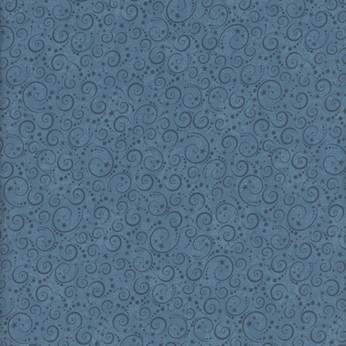 Henry Glass Fabrics Nordic Holiday Village MaryJane Carey Mini Swirls Blue