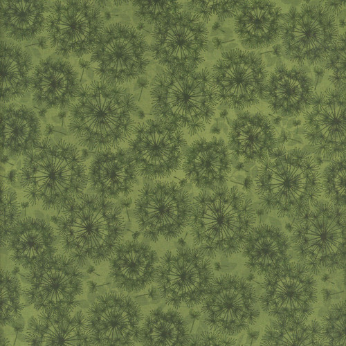 Henry Glass Fabrics Oak and Berries Jan Mott Dandelion Monotone Green