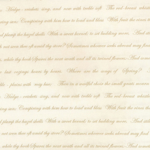 Henry Glass Fabrics Oak and Berries Jan Mott Poem Texture Cream