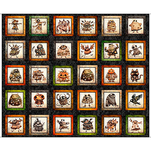 Quilting Treasures Fabrics A Haunting We Will Go Dan Morris Cream Little Monsters Panel 36