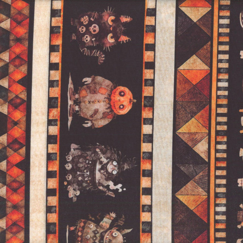 Quilting Treasures Fabrics A Haunting We Will Go Dan Morris Halloween Monsters Stripe