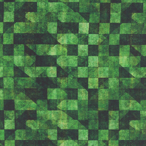 Quilting Treasures Fabrics A Haunting We Will Go Dan Morris Green Skull Checkerboard