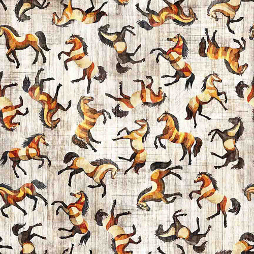 Quilting Treasures Fabrics Canyonlands Dan Morris Cream Horses