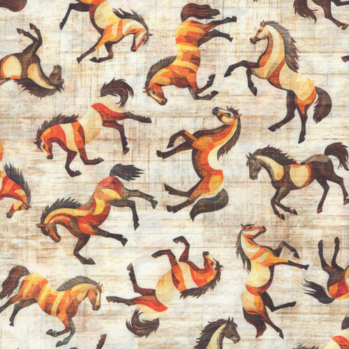 Quilting Treasures Fabrics Canyonlands Dan Morris Cream Horses