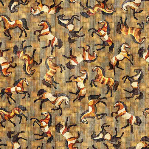 Quilting Treasures Fabrics Canyonlands Dan Morris Brown Horses
