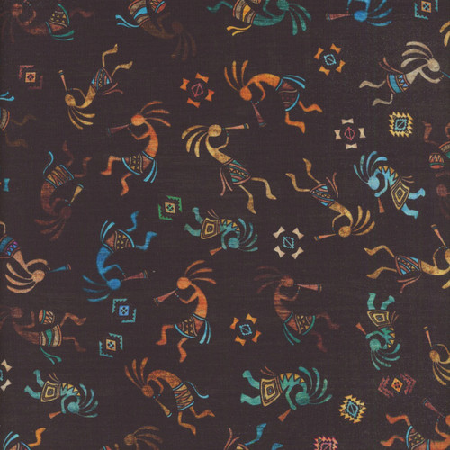 Quilting Treasures Fabrics Canyonlands Dan Morris Black Kokopelli