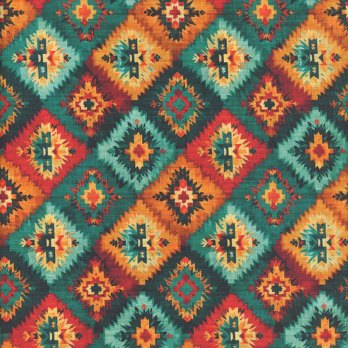 Quilting Treasures Fabrics Canyonlands Dan Morris Brown Turquoise Blue Squash Blossom
