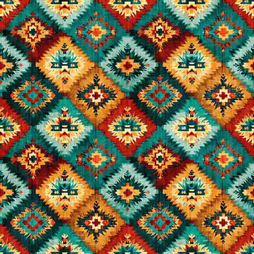 Quilting Treasures Fabrics Canyonlands Dan Morris Brown Turquoise Blue Squash Blossom
