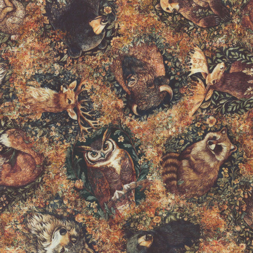Quilting Treasures Fabrics Cedar and Sage Dan Morris Brown Forest Animals