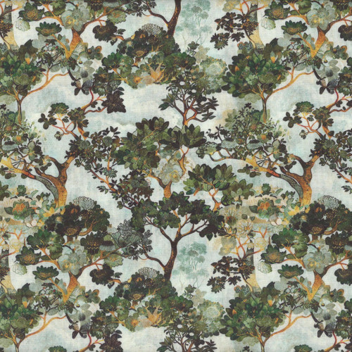 Quilting Treasures Fabrics Cedar and Sage Dan Morris Teal Blue Forest Trees
