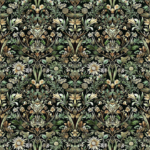 Quilting Treasures Fabrics Cedar and Sage Dan Morris Green Woodland Floral
