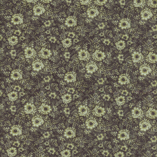 Quilting Treasures Fabrics Cedar and Sage Dan Morris Green Woodcut Floral