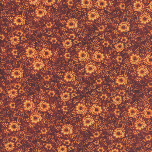 Quilting Treasures Fabrics Cedar and Sage Dan Morris Brown Woodcut Floral