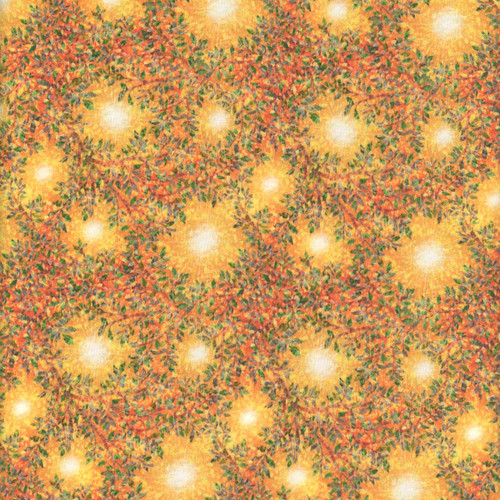 Quilting Treasures Fabrics Forest Light Dan Morris Yellow Sun and Leaves