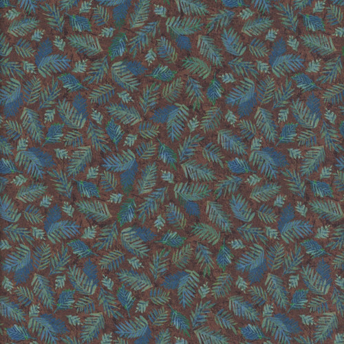 Quilting Treasures Fabrics Forest Light Dan Morris Brown Blue Pine Sprigs