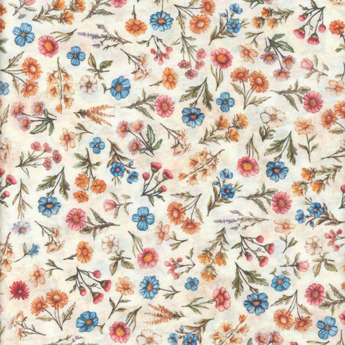 Quilting Treasures Fabrics Lil Farmers Dan Morris Cream Tossed Flowers