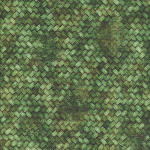 Quilting Treasures Fabrics Lil Farmers Dan Morris Green Basketweave Texture, a detailed green woven basketweave fabric with textured pattern.