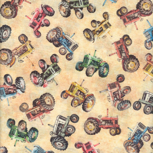 Quilting Treasures Fabrics Lil Farmers Dan Morris Yellow Tractors