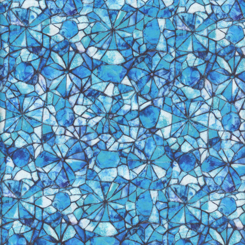 Quilting Treasures Fabrics Lumenique Dan Morris Sky Blue Stained Glass Texture