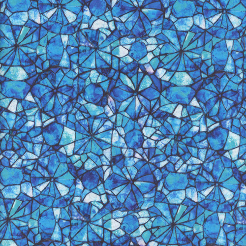 Quilting Treasures Fabrics Lumenique Dan Morris Ocean Blue Stained Glass Texture