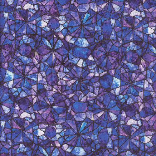 Quilting Treasures Fabrics Lumenique Dan Morris Lapis Blue Stained Glass Texture