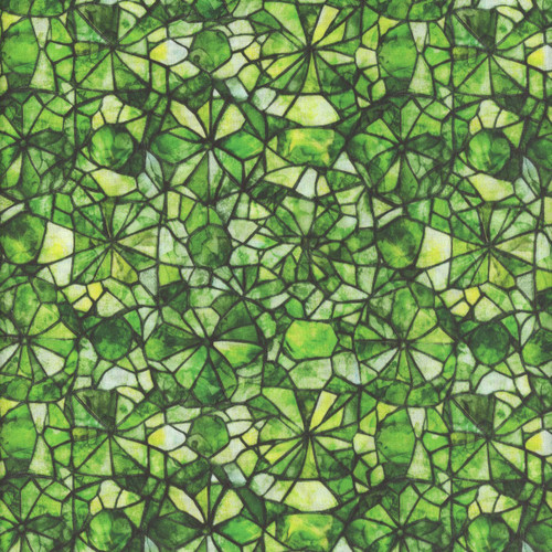 Quilting Treasures Fabrics Lumenique Dan Morris Lime Green Stained Glass Texture