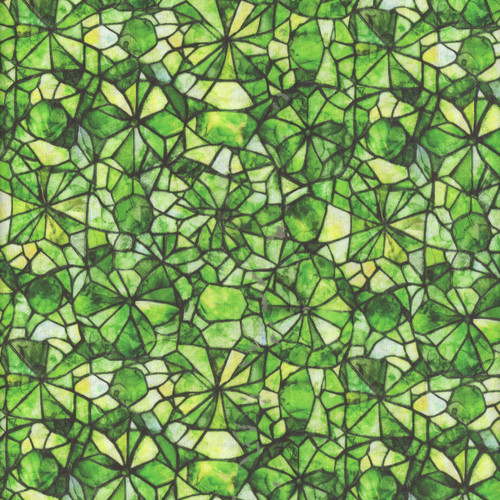 Quilting Treasures Fabrics Lumenique Dan Morris Kelly Green Stained Glass Texture