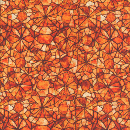 Quilting Treasures Fabrics Lumenique Dan Morris Orange Stained Glass Texture