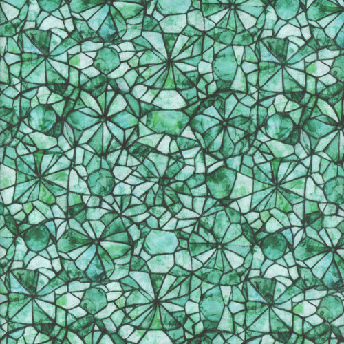 Quilting Treasures Fabrics Lumenique Dan Morris Turquoise Blue Stained Glass Texture