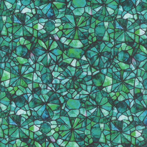 Quilting Treasures Fabrics Lumenique Dan Morris Jade Green Stained Glass Texture