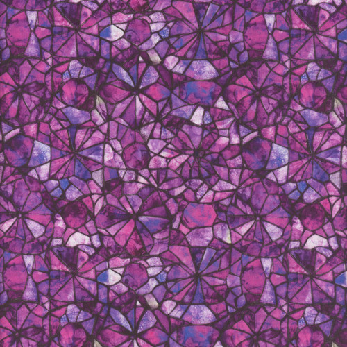 Quilting Treasures Fabrics Lumenique Dan Morris Grape Purple Stained Glass Texture