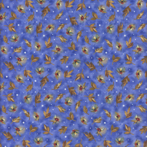 Quilting Treasures Fabrics Midnight Petals Andrea Lavery Periwinkle Blue Wheat Sprigs
