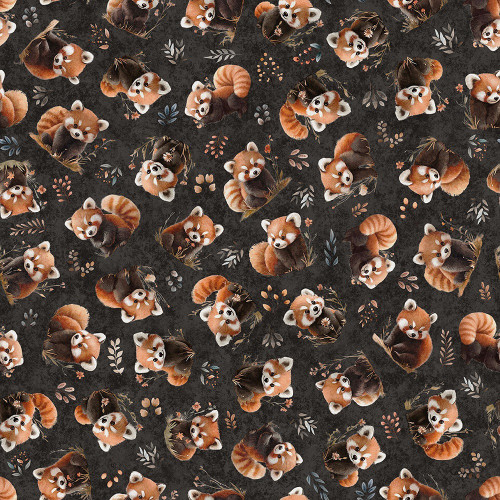 Quilting Treasures Fabrics Pandaland Dan Morris Grey Tossed Panda Bears