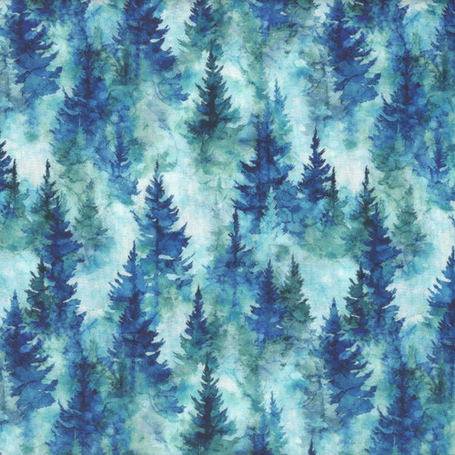 Quilting Treasures Fabrics Skyward Dan Morris Blue Trees