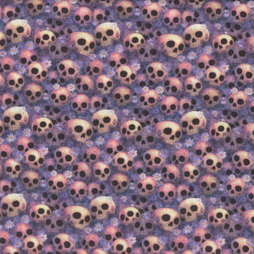 Quilting Treasures Fabrics Witchypoo Dan Morris Purple Skulls