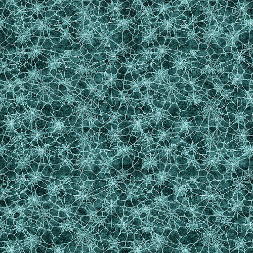Quilting Treasures Fabrics Witchypoo Dan Morris Teal Blue Spider Webs