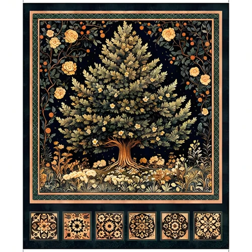 Quilting Treasures Fabrics Cedar and Sage Dan Morris Green Tree Forest Panel 36