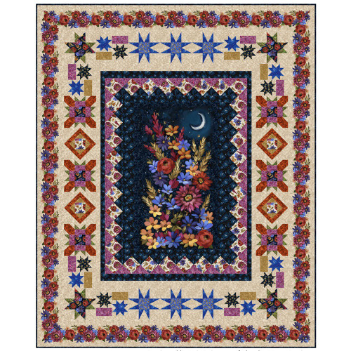 Quilting Treasures Fabrics Midnight Petals Andrea Lavery Enchantment Quilt Kit