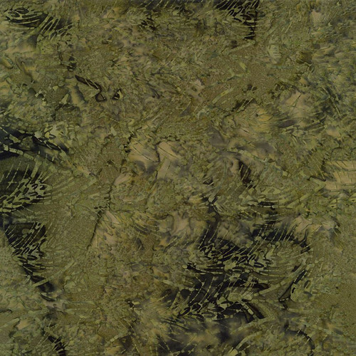 Timeless Treasures Fabrics Ember Tonga Batiks Moss Green Palm Leaves