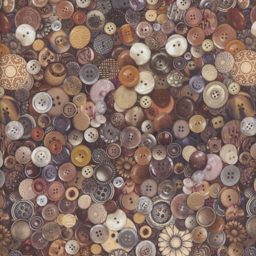 Timeless Treasures Fabrics Sewing Novelties Brown Packed Buttons
