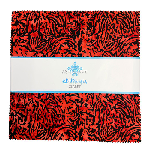 Windham Fabrics Anthology Batiks Claret Baliscapes Layer Cake Ten Inch Squares