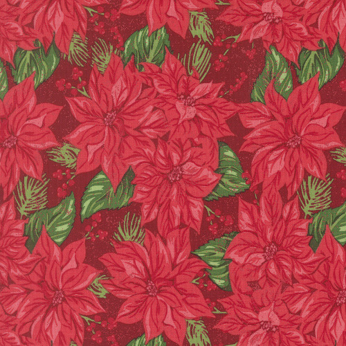 Moda Fabrics Holiday Cheer Stacy Iest Hsu Vintage Poinsettia Floral Cardinal Red