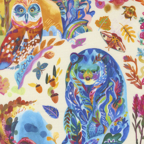 Moda Fabrics Northern Brights Amarilys Henderson Watercolor Animals Cloud