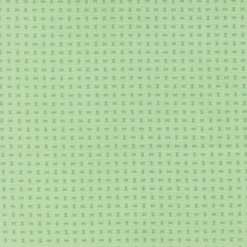 Moda Fabrics Scenery Elizabeth Hartman Spools Spools Aqua Blue, fabric pattern with small aqua blue spool motifs on a light green background.