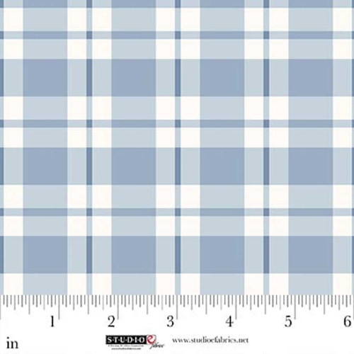 Studio E Fabrics Beautiful Bowquets Maureen Fiorellini Light Blue Cream Plaid