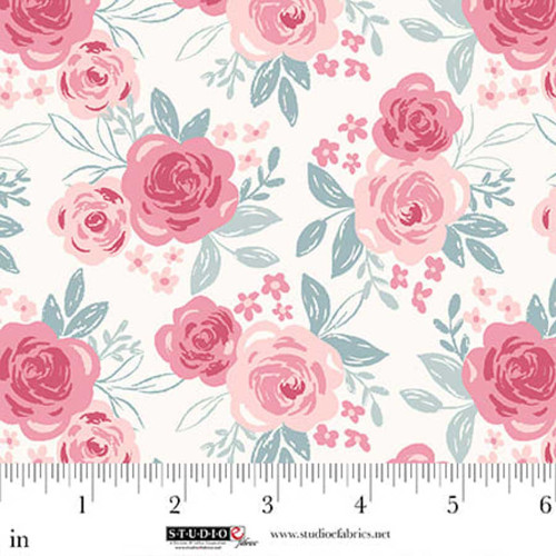 Studio E Fabrics Beautiful Bowquets Maureen Fiorellini Cream Multi Roses